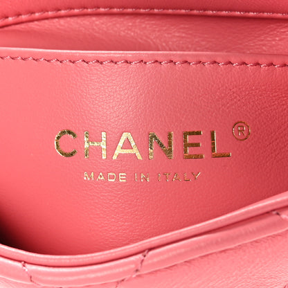 Chanel Lambskin Enamel Quilted Pending CC Mini Square Flap Pink 6 of 9