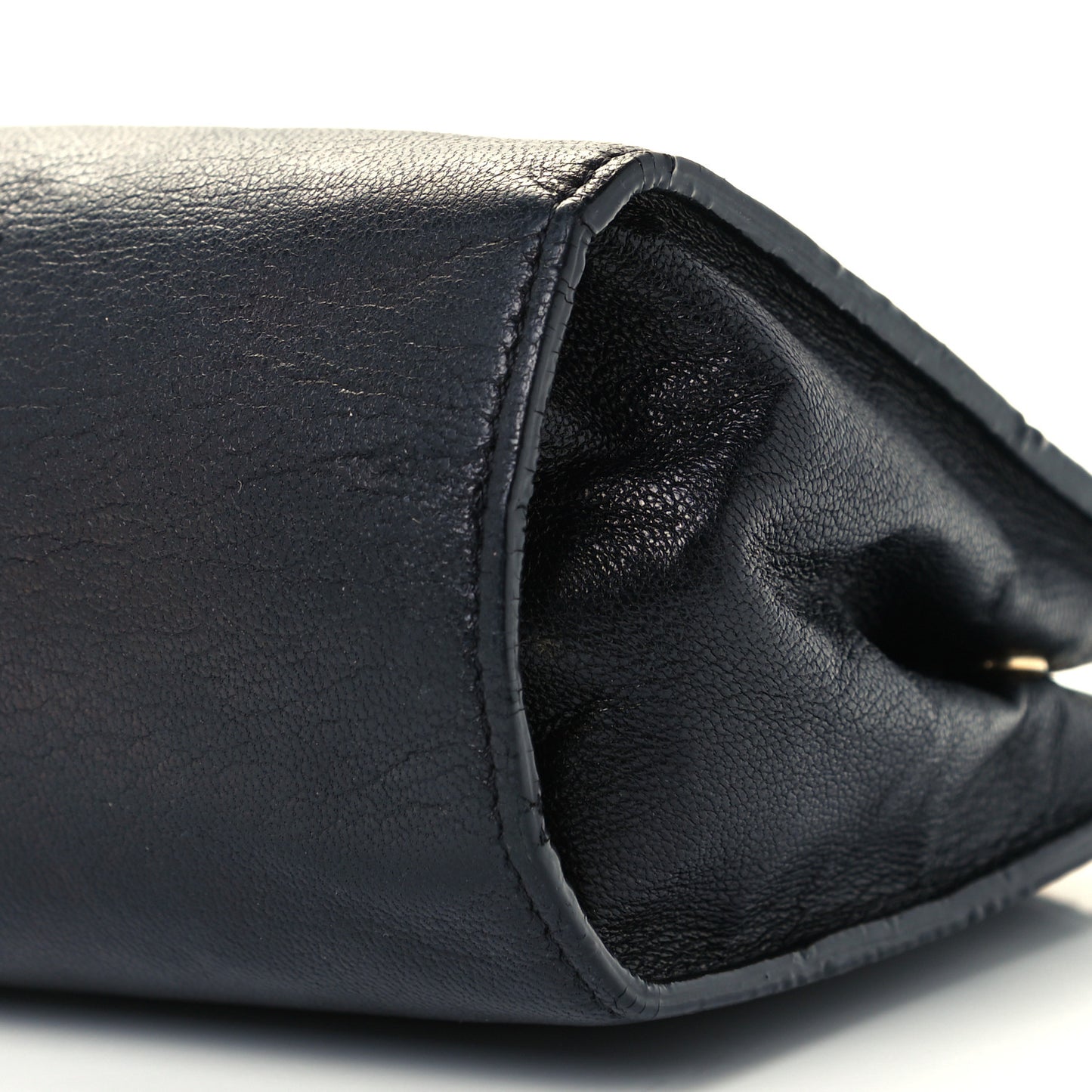 Grained Calfskin Cosmetic Pouch Black