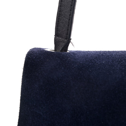 Celine Calfskin Suede All Soft Shoulder Bag Ocean Blue 5 of 5