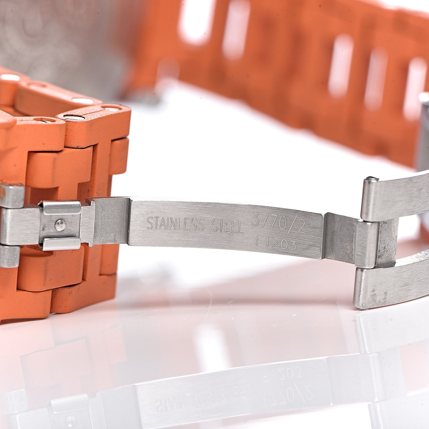 Stainless Steel Rubber 39mm Clipper Chronograph Quartz Watch Orange