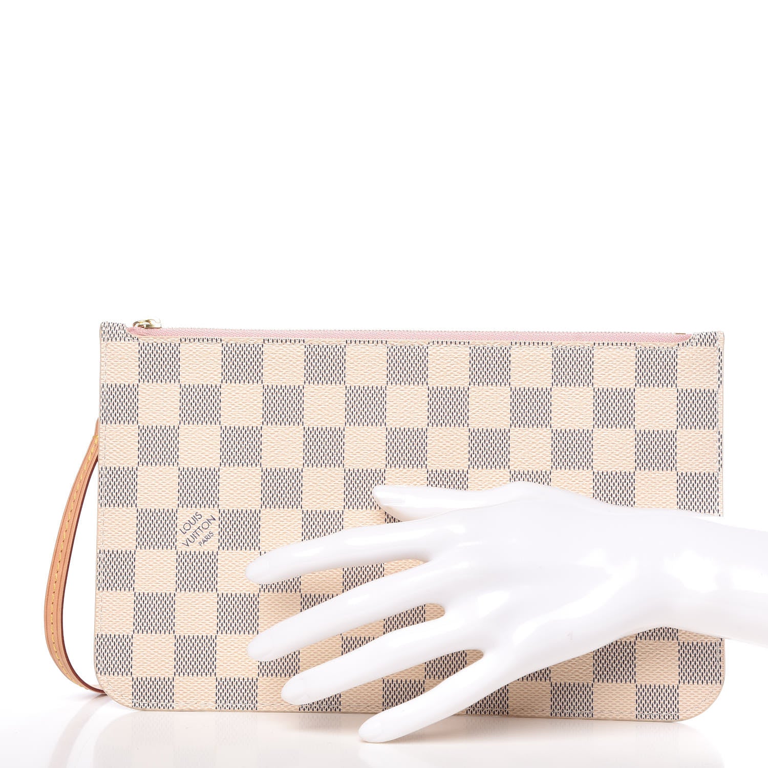Louis Vuitton Damier Azur Neverfull MM GM Pochette Rose Ballerine 2 of 12