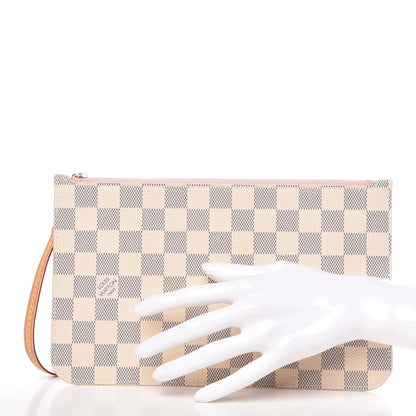 Louis Vuitton Damier Azur Neverfull MM GM Pochette Rose Ballerine 2 of 12