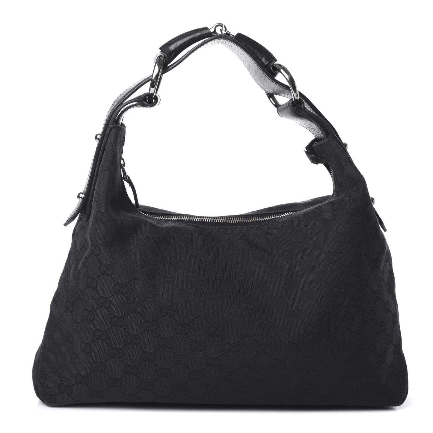 Monogram Large Horsebit Chain Hobo Black