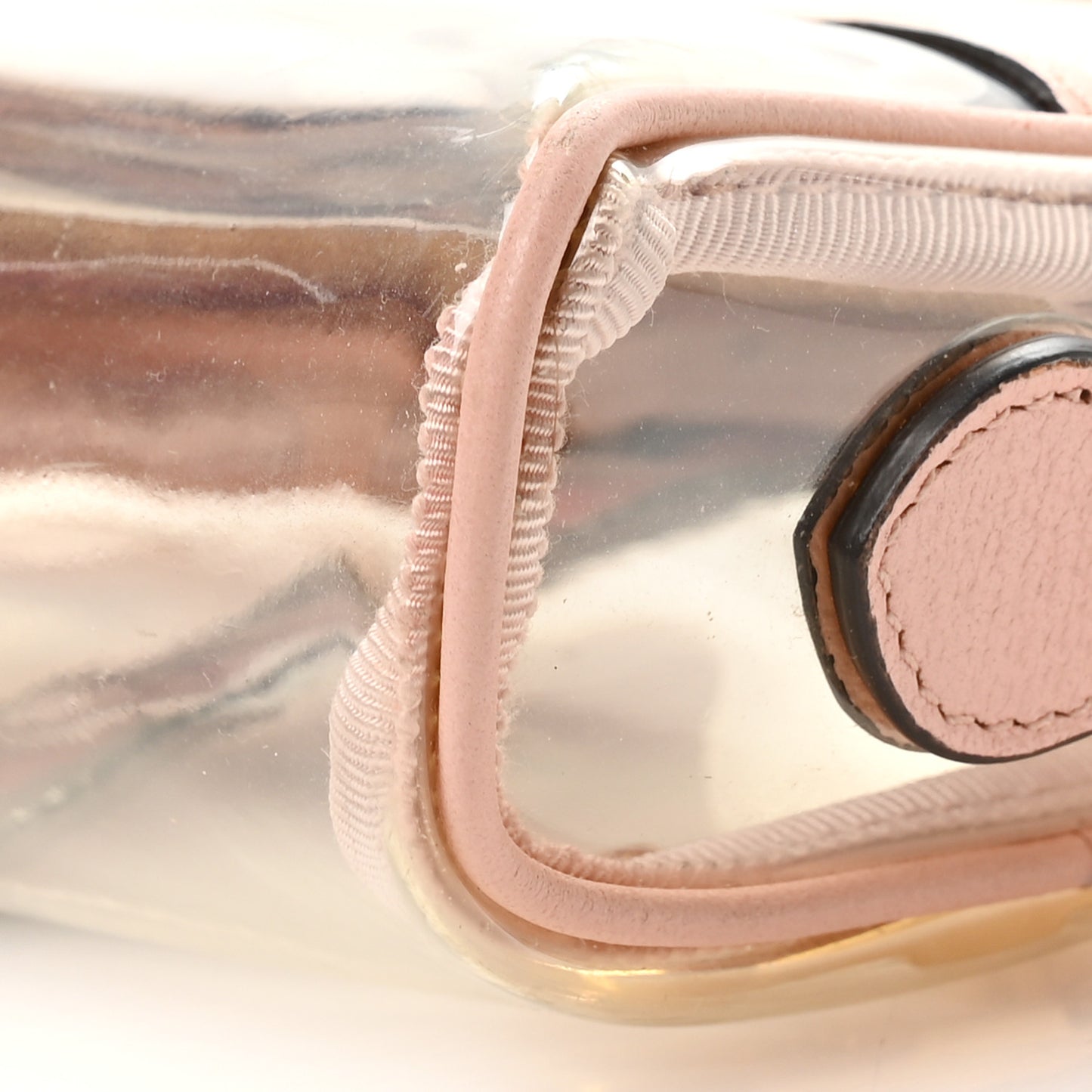 Vinyl Web Mini Ophidia Transparent Shoulder Bag Perfect Pink