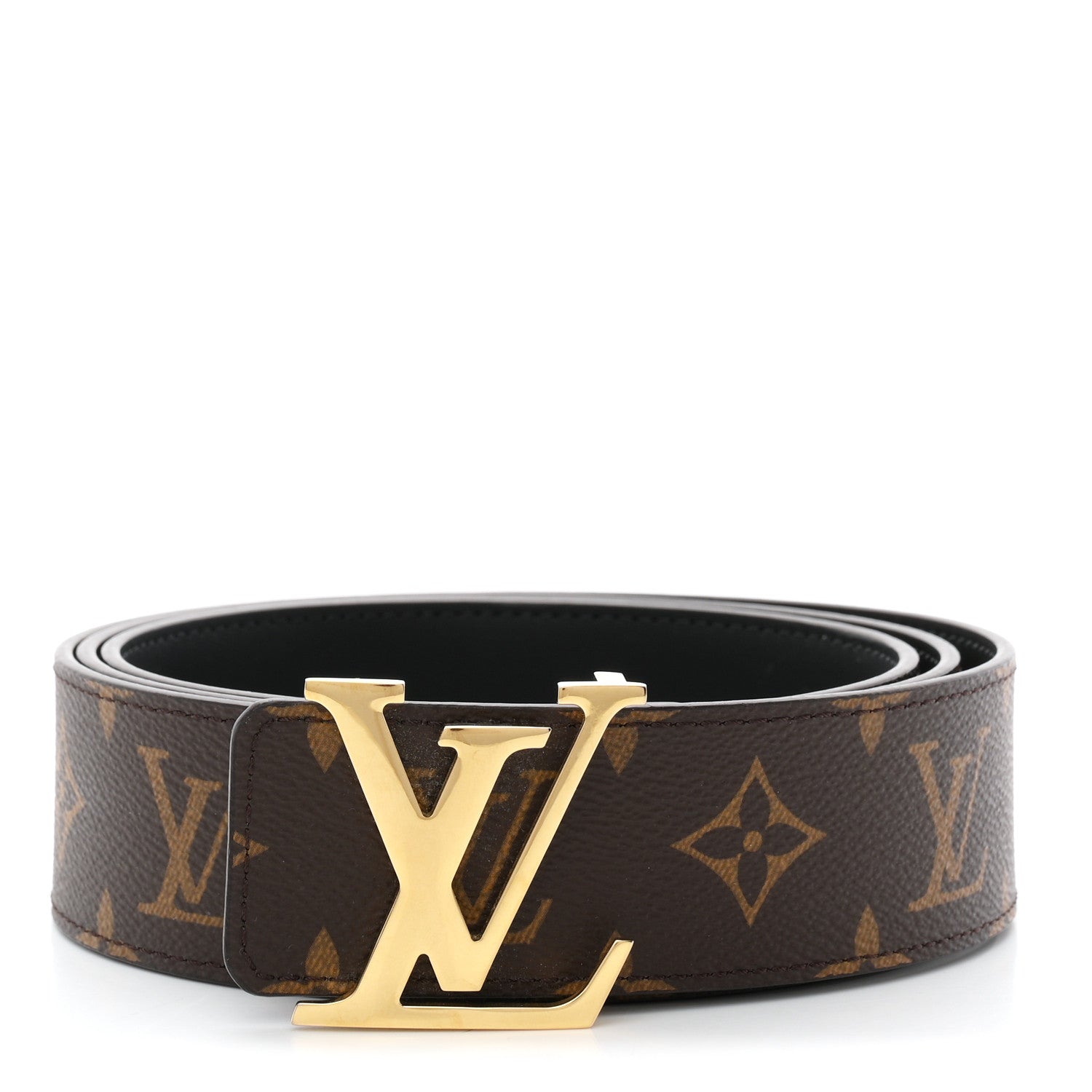 Louis Vuitton Calfskin Monogram 30mm LV Initiales Reversible Belt 110 44 Black 1 of 5