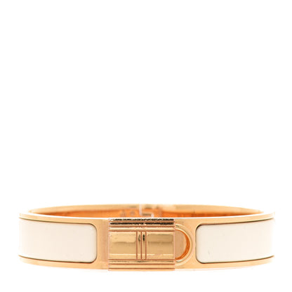 Hermes Enamel Narrow Clic Cadenas Bracelet PM Craie 1 of 6