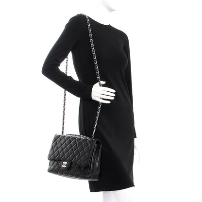Chanel Caviar Quilted Jumbo Single Flap Black 2 of 11