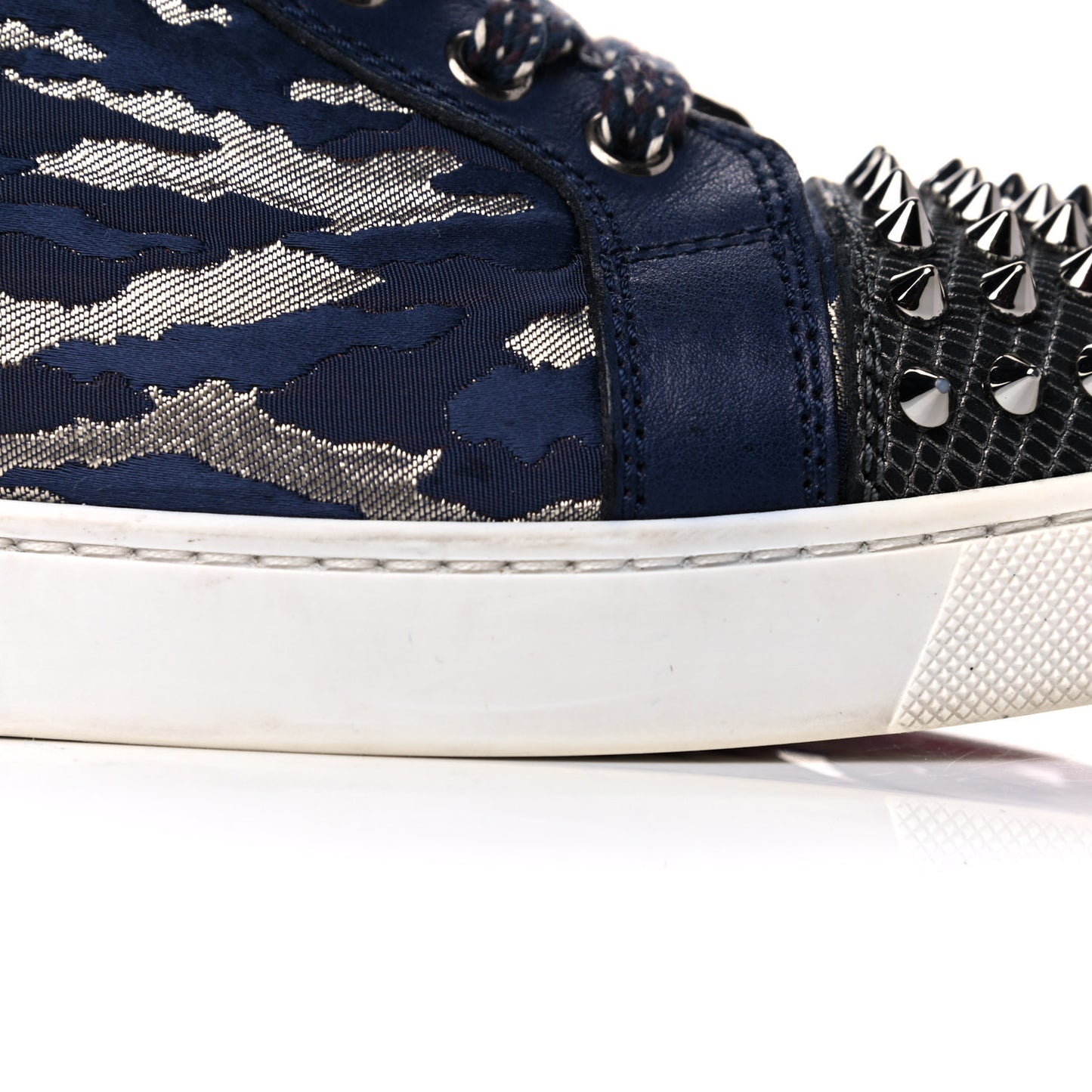 Jacquard Camoloubi Orlato Spikes Flat Sneakers 37 Navy