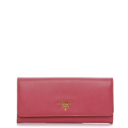 Prada Saffiano Colour Continental Flap Wallet Peonia 1 of 8