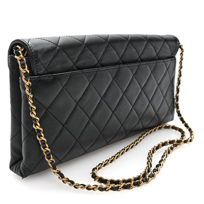 Chanel Calfskin Quilted Enchained Clutch Black 2 of 10