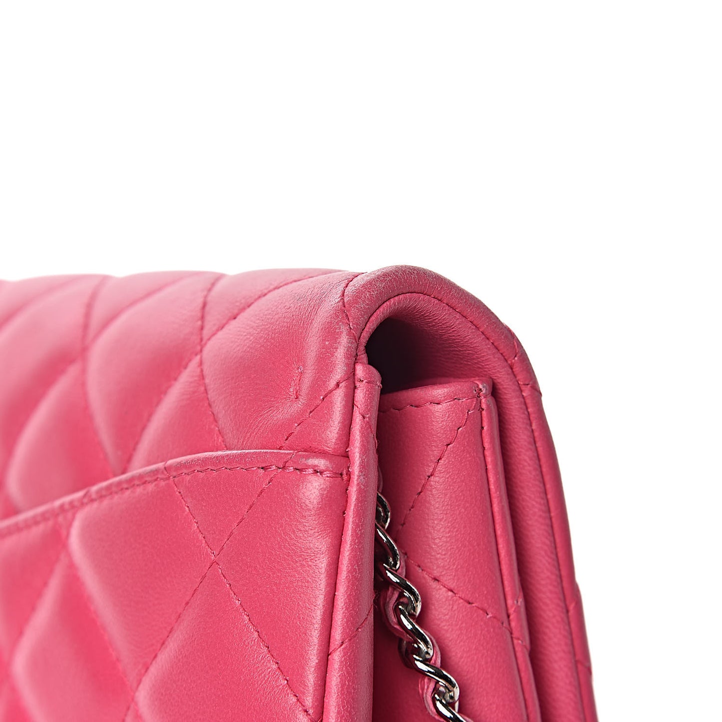 Lambskin Quilted Clutch With Chain Flap Pink