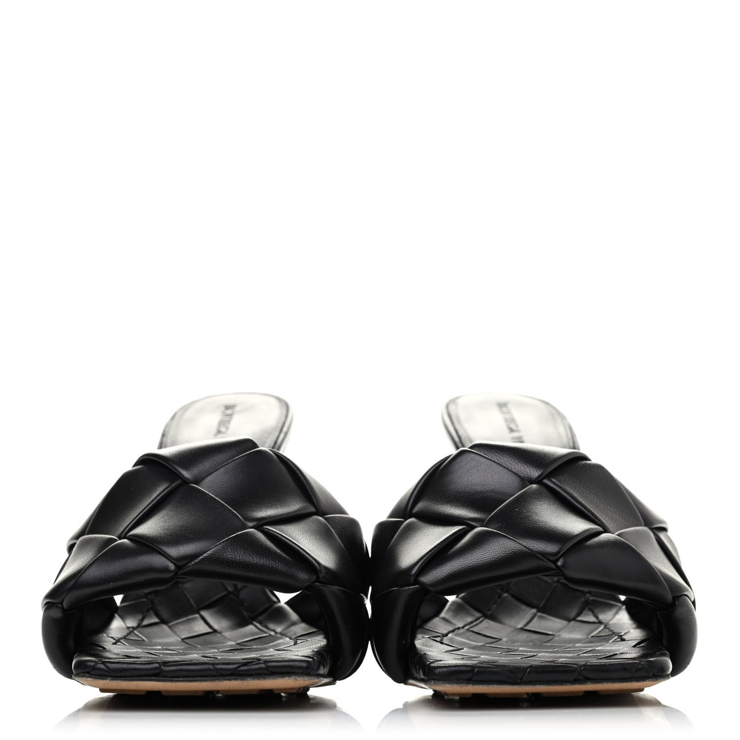 Nappa Maxi Intrecciato Lido Mule Sandals 38 Black