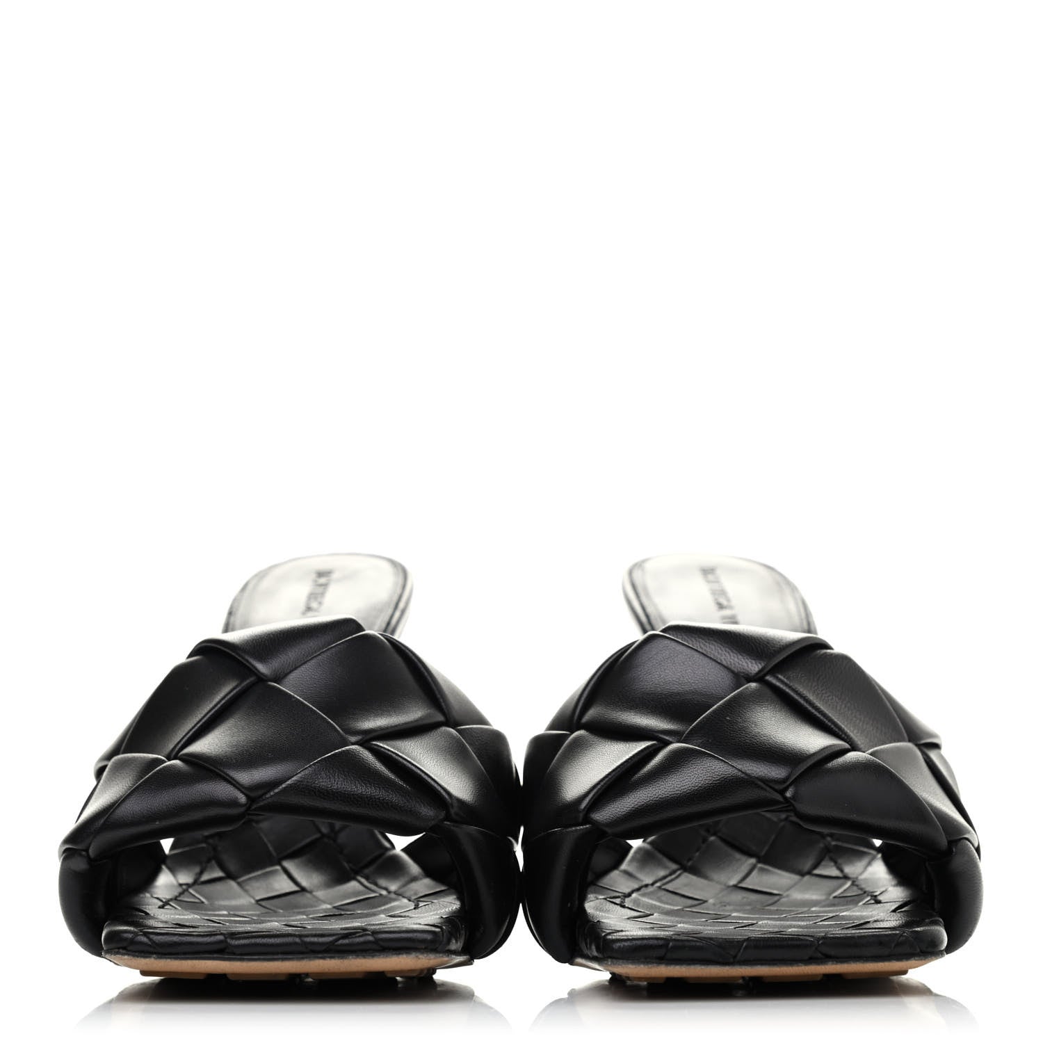 Bottega Veneta Nappa Maxi Intrecciato Lido Mule Sandals 38 Black 2 of 4
