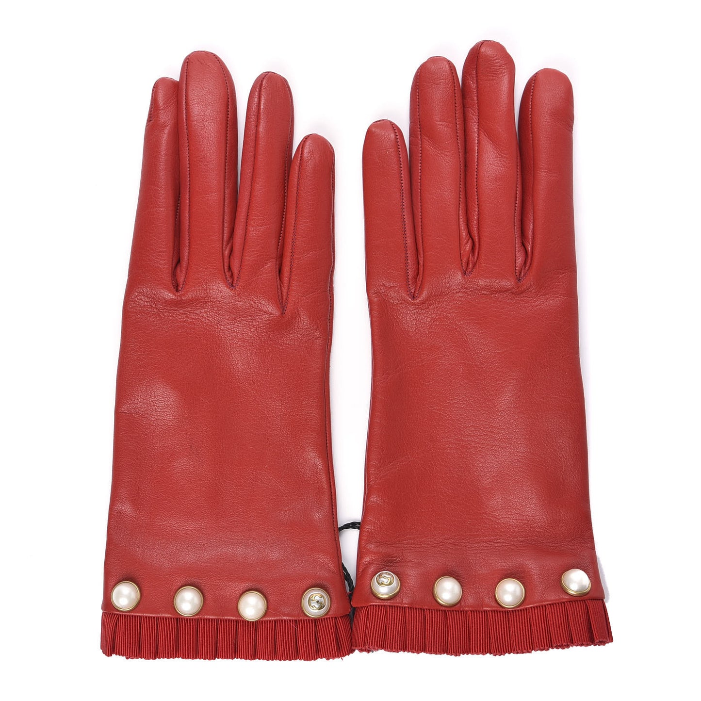 Nappa Pearl Gloves 8 Red
