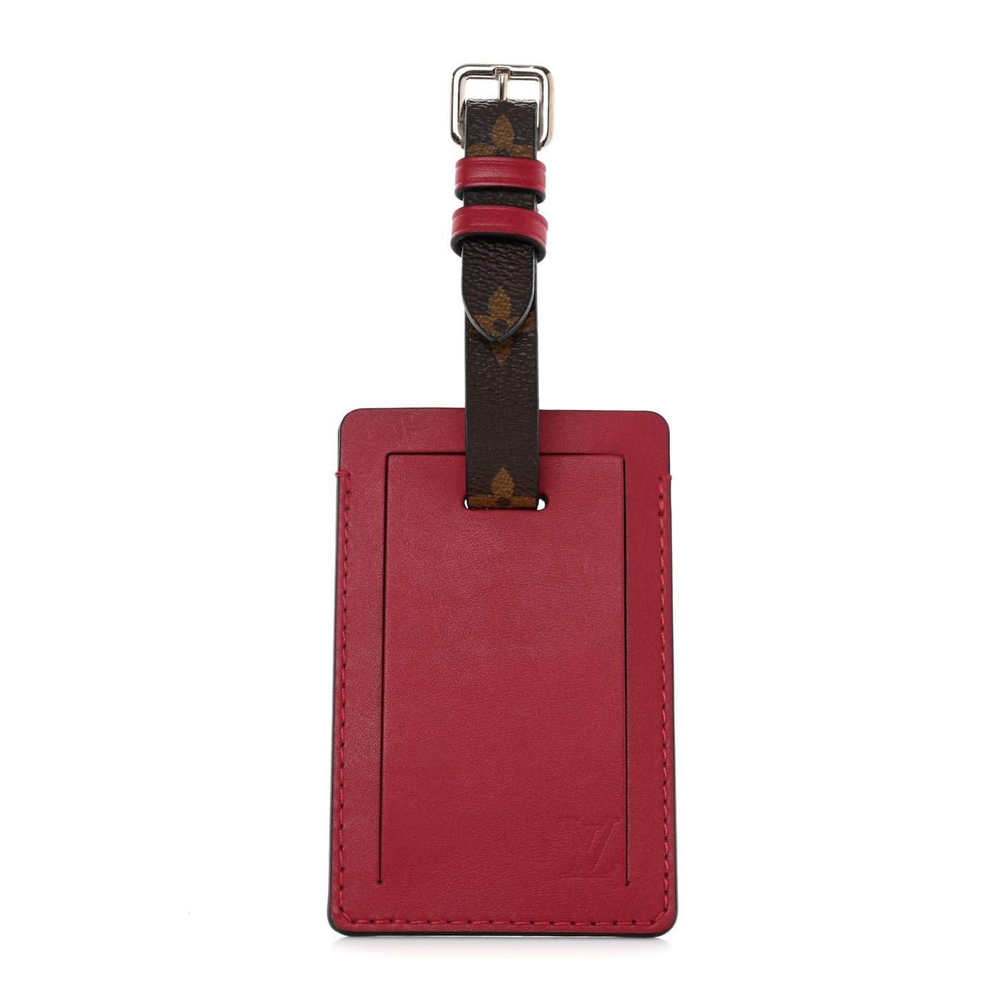 Calfskin Monogram Luggage Tag Fuchsia