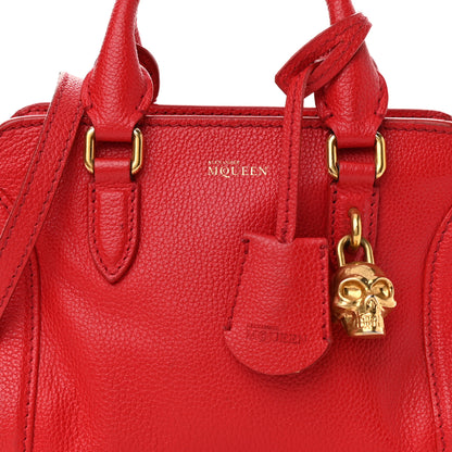 Alexander McQueen Calfskin Mini Skull Padlock Zip Around Tote Red 8 of 13