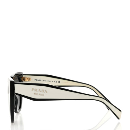 Prada Acetate Sunglasses SPR 14W Black White 3 of 6