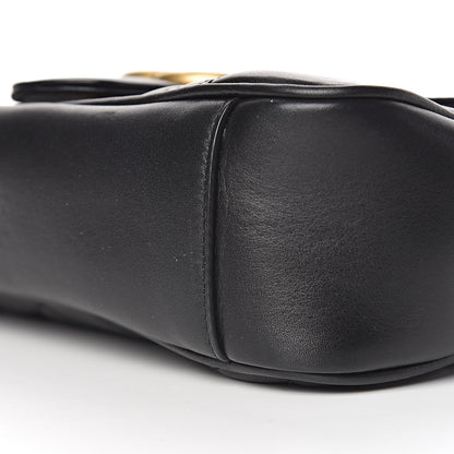 Gucci Calfskin Matelasse Small GG Marmont Shoulder Bag Black 11 of 12