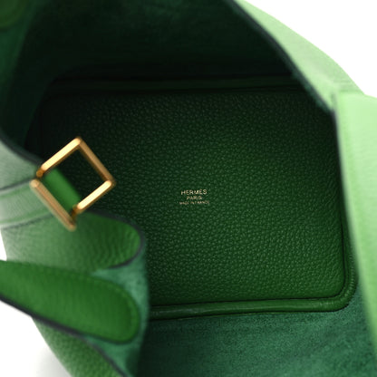 Hermes Taurillon Clemence Picotin Lock 18 PM Vert Yucca 5 of 13