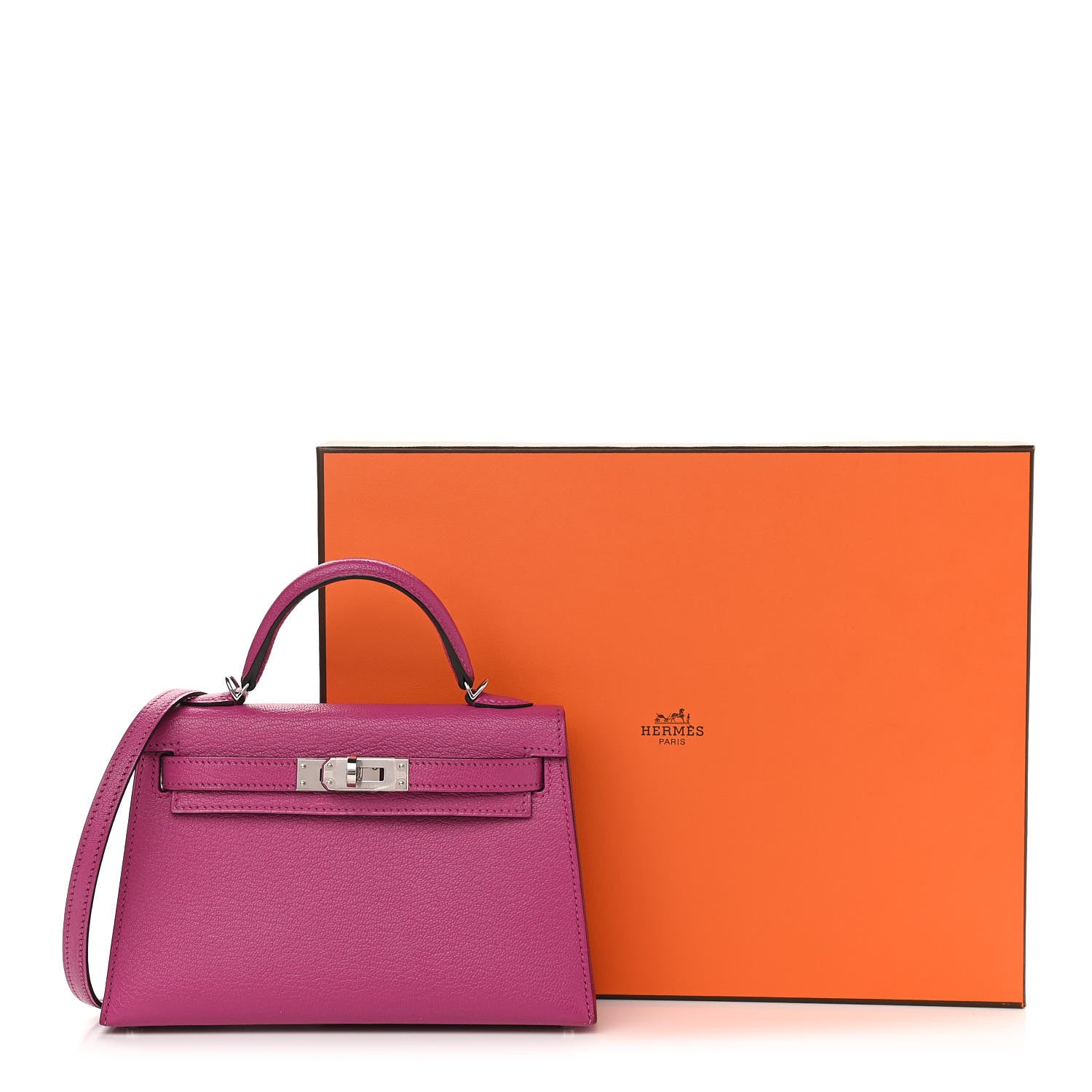 Hermes Chevre Mysore Mini Kelly Sellier 20 Rose Pourpre 16 of 16