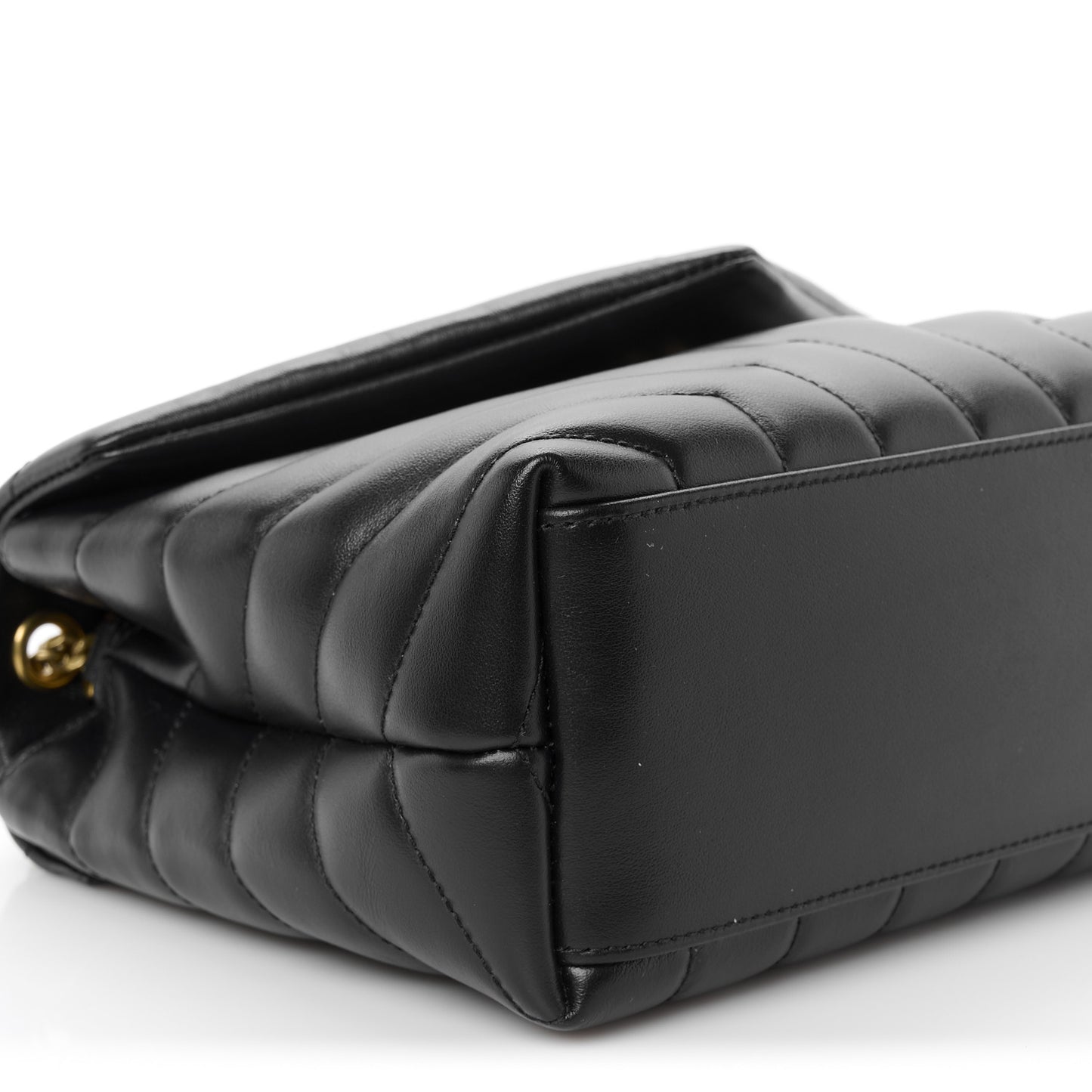 Calfskin Y Quilted Monogram Small Loulou Chain Satchel Black