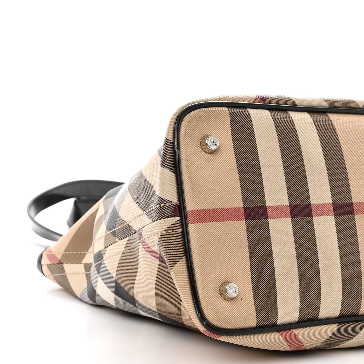 Burberry Patent Trim Nova Check Shopper Tote Black 10 of 14