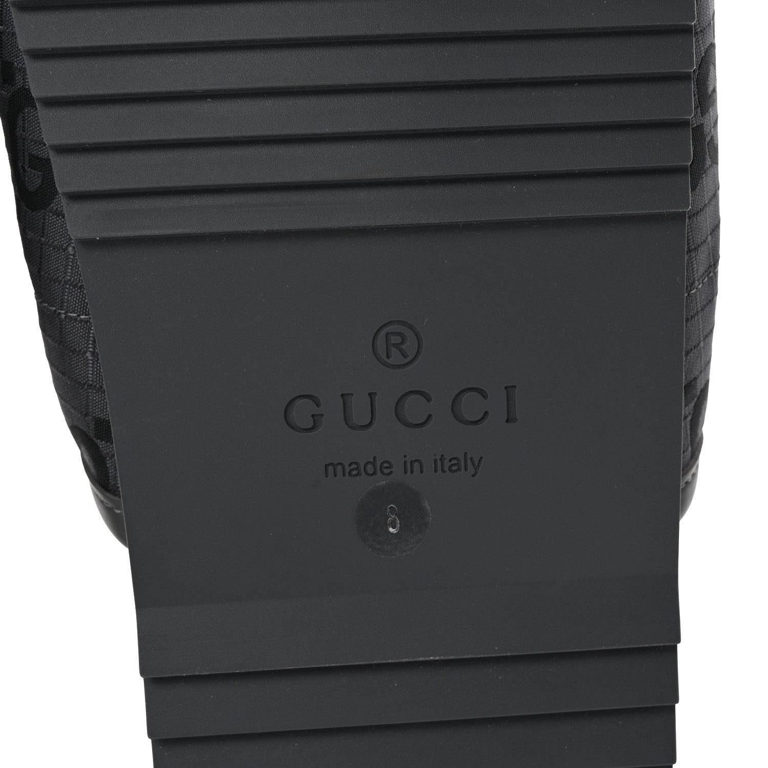 Gucci Monogram Ripstop Demetra Mens Slide Sandals 8 Grey Black 7 of 10