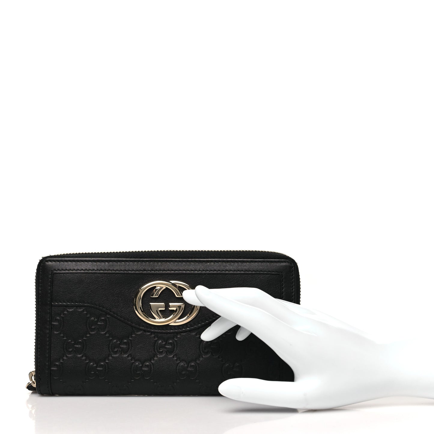 Guccissima Signature Sukey Zip Around Wallet Black