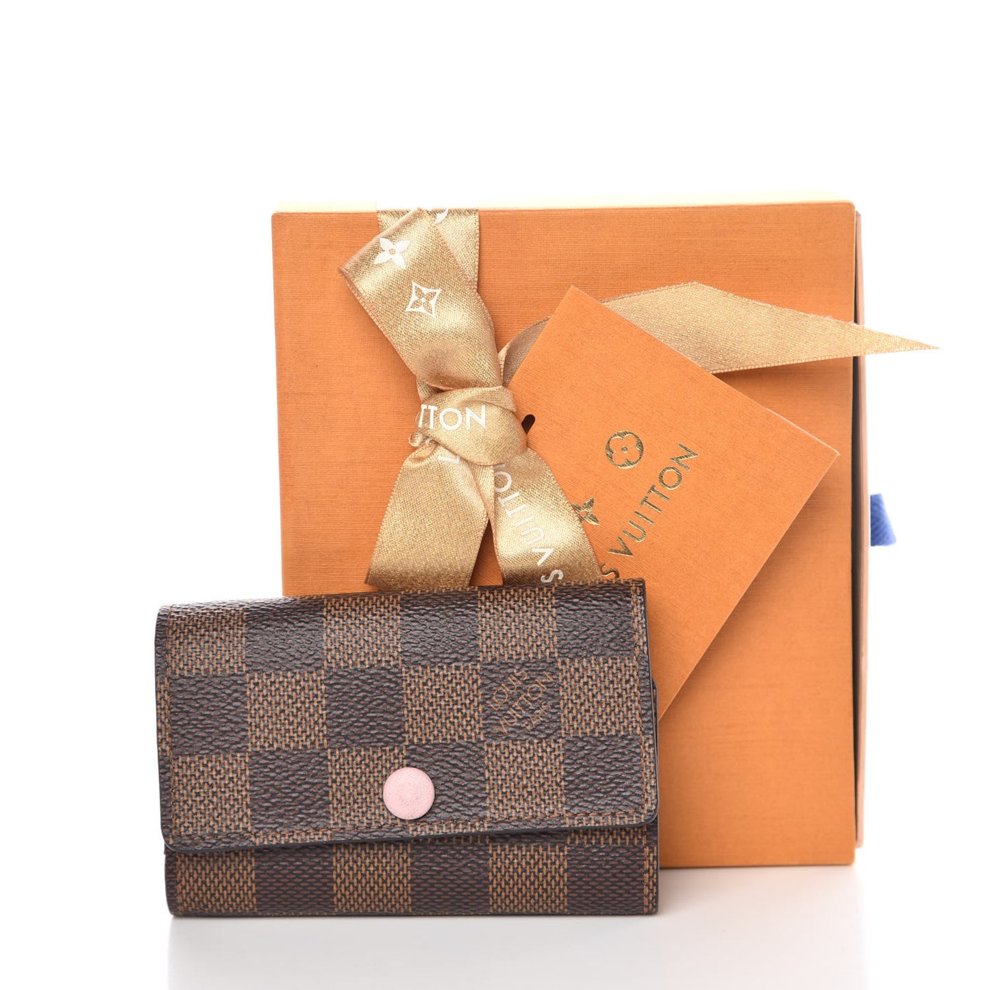Damier Ebene Multicles 6 Key Holder Rose Ballerine