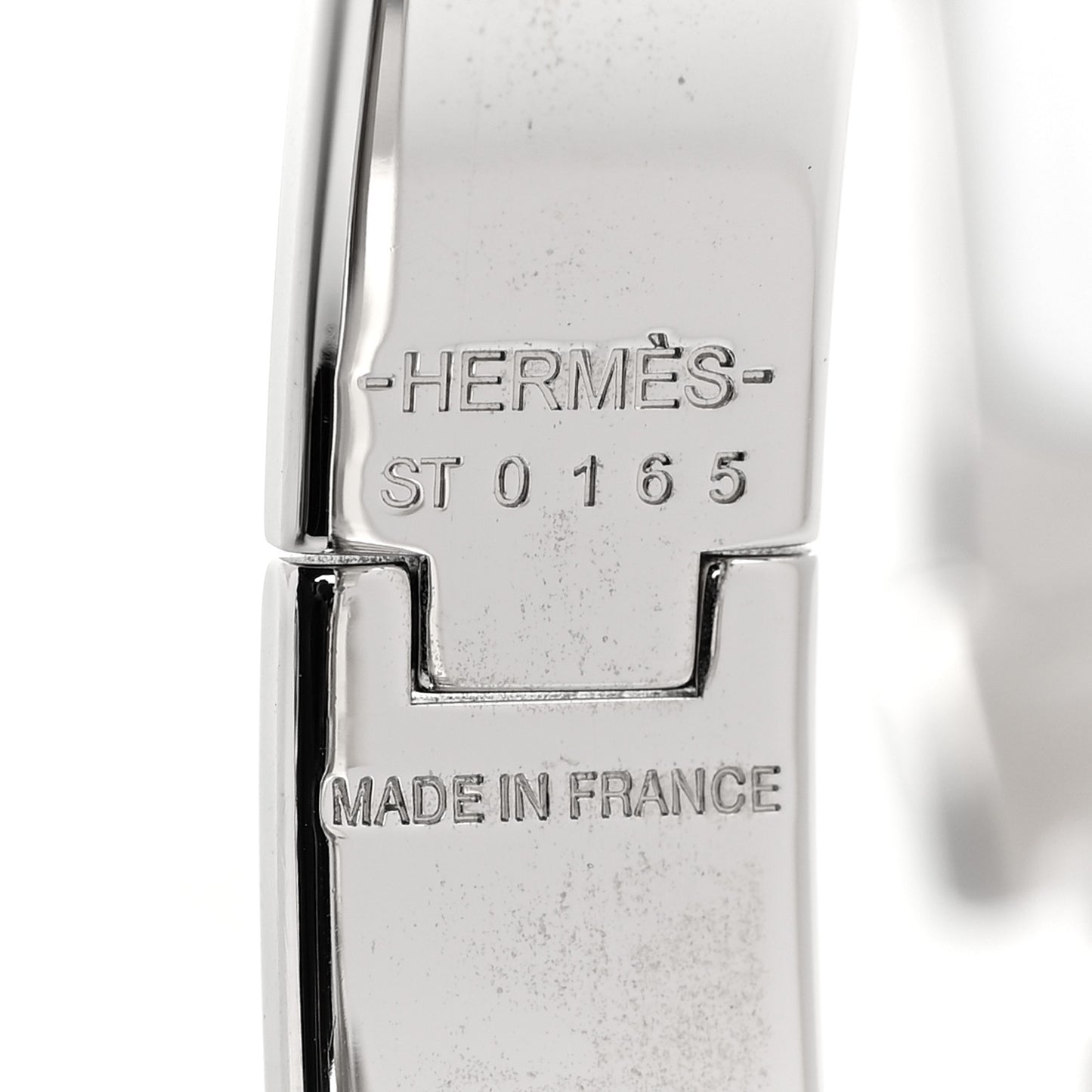 Enamel Narrow Clic Clac H Bracelet PM White