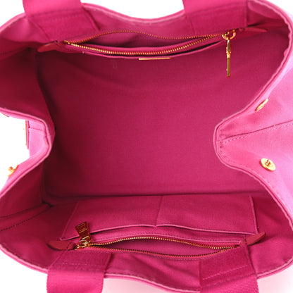 Prada Canapa Small Logo Shopping Tote Fuxia 5 of 8