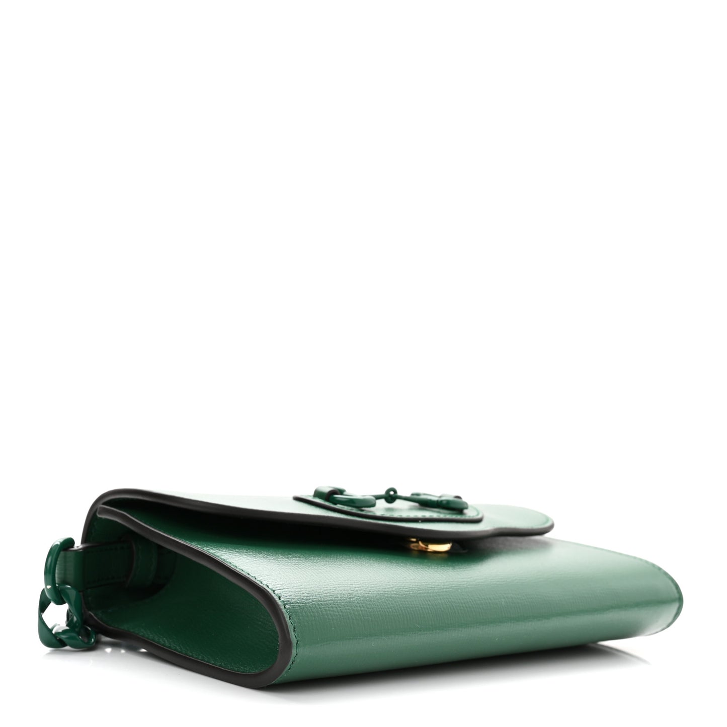 Azalea Calfskin Web Monochrome Mini Horsebit 1955 Chain Shoulder Bag Emerald