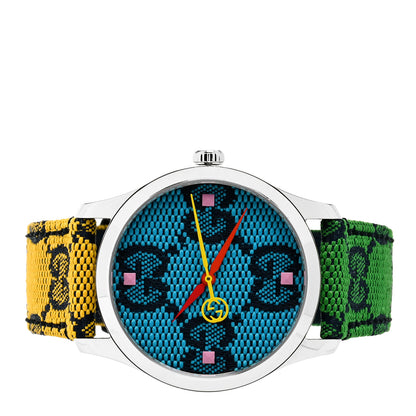 Gucci Stainless Steel Nylon 38mm G-Timeless GG Multicolor Quartz Watch 2 of 5