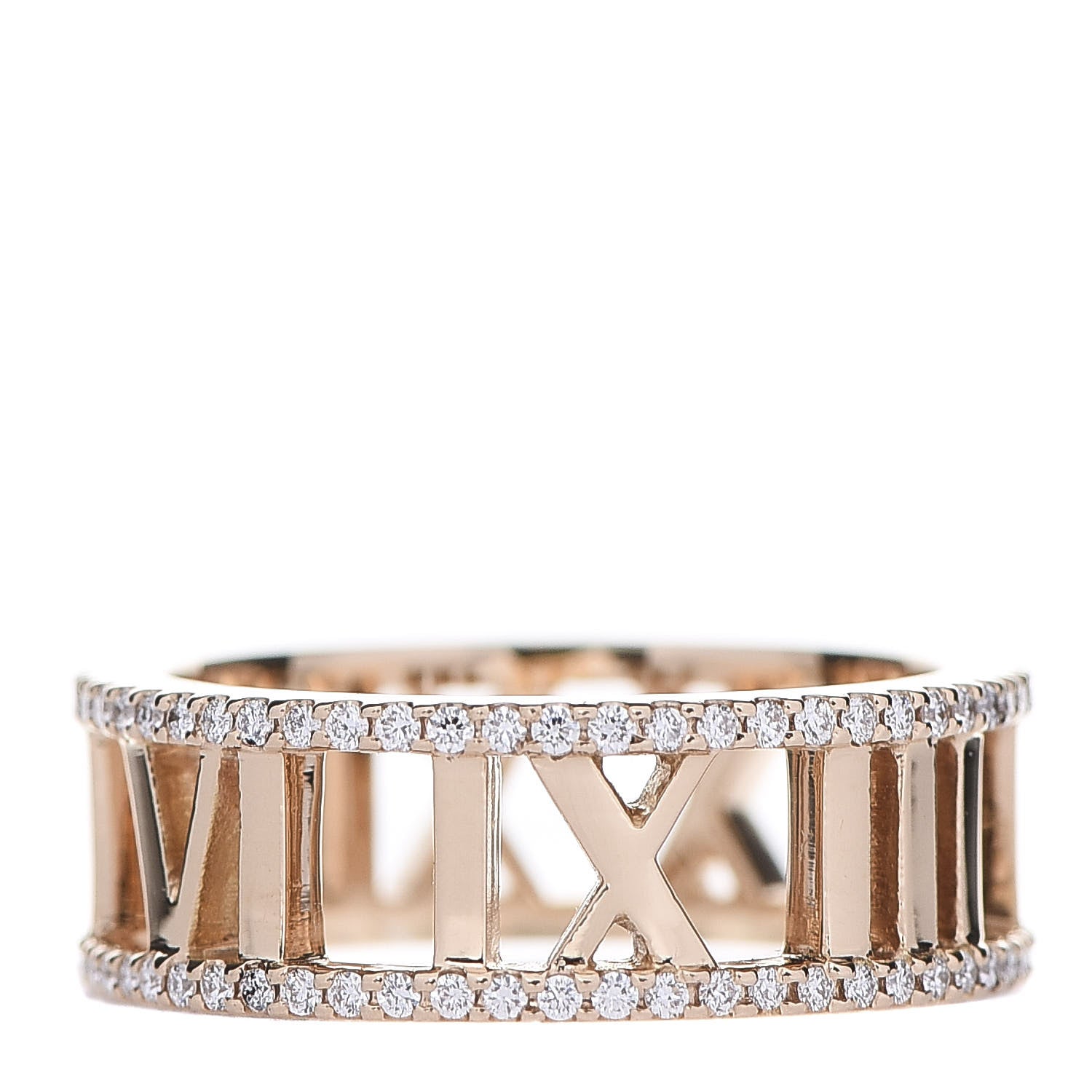 Tiffany 18K Rose Gold Diamond Atlas Open Pave Ring 51 5.75 3 of 5