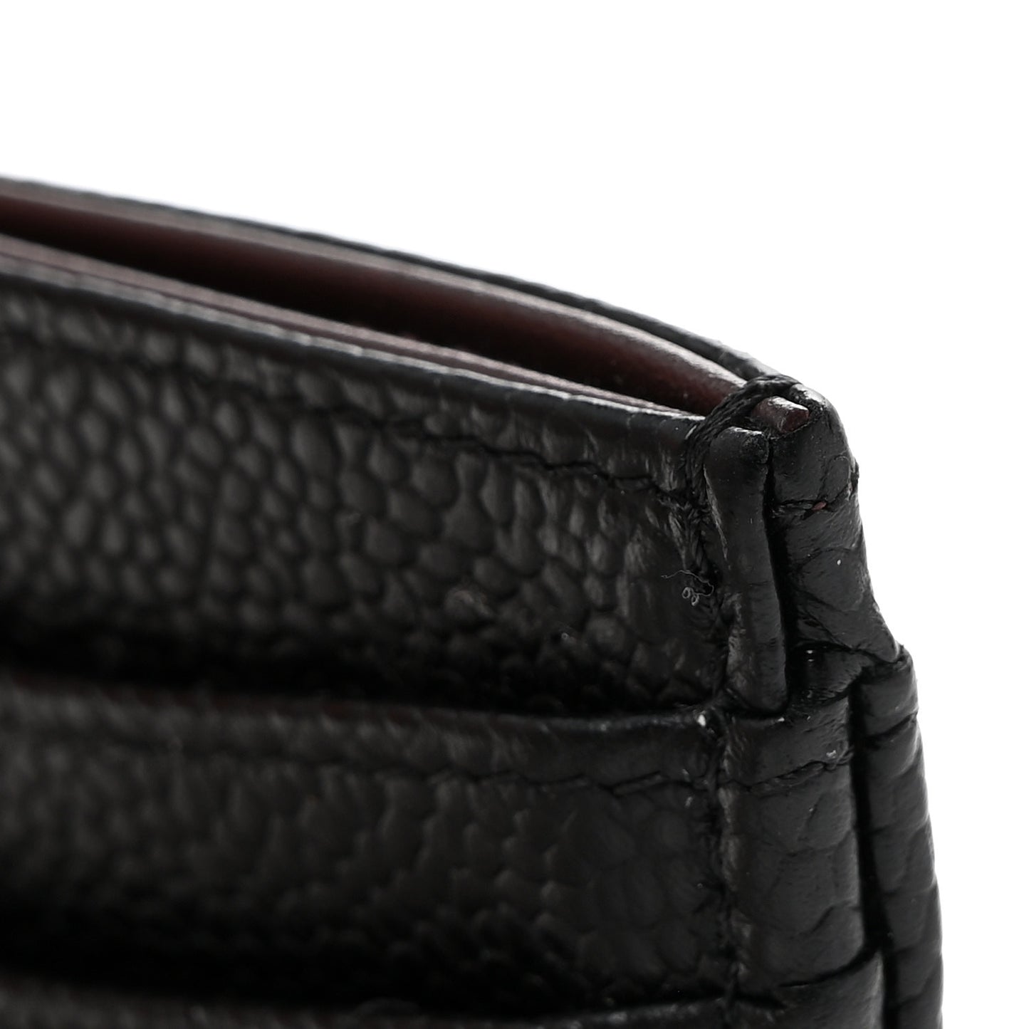 Caviar Quilted Card Holder Black