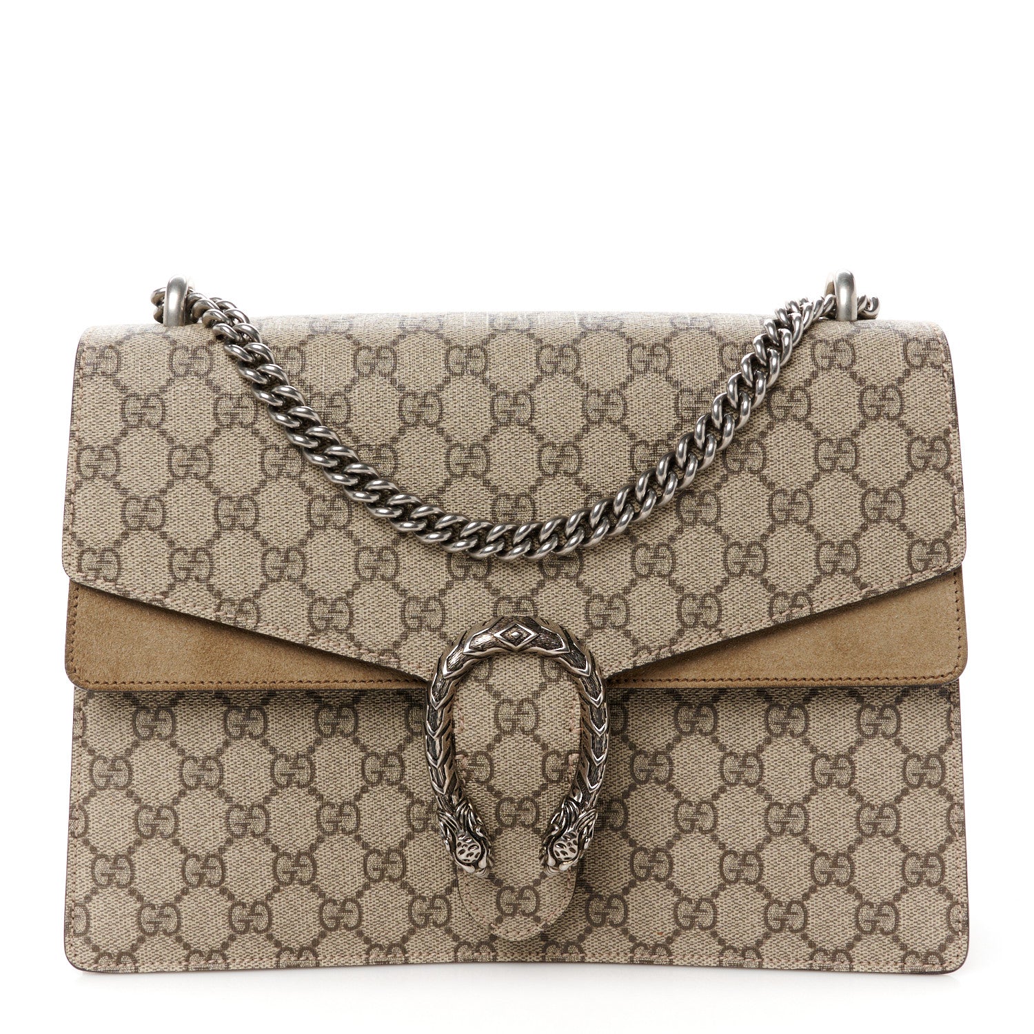 Gucci GG Supreme Monogram Medium Dionysus Shoulder Bag Taupe 1 of 12