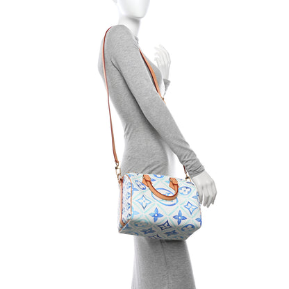 Louis Vuitton Monogram Tiles By The Pool Speedy Bandouliere 25 Lagoon Blue 2 of 9