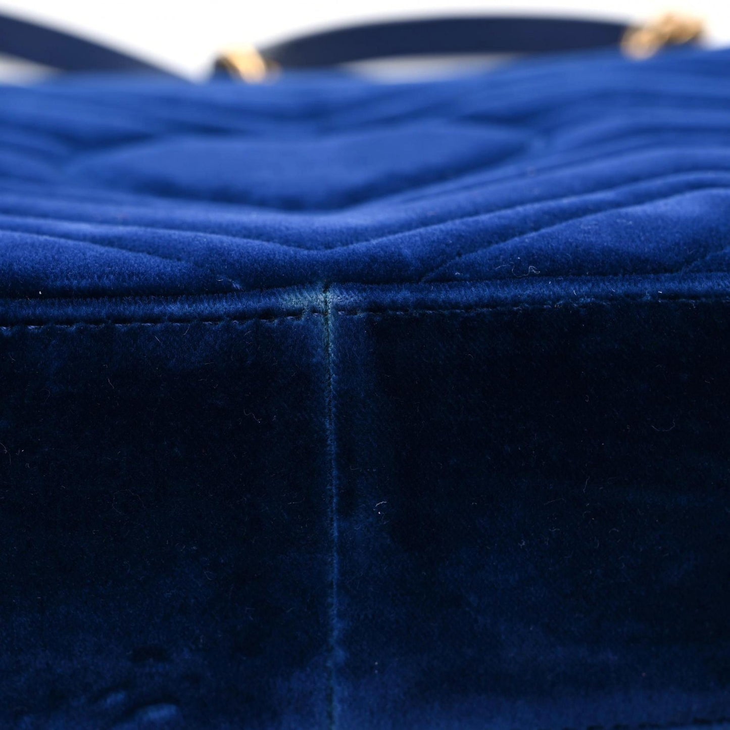 Velvet Matelasse Medium GG Marmont Shoulder Bag Cobalt Blue