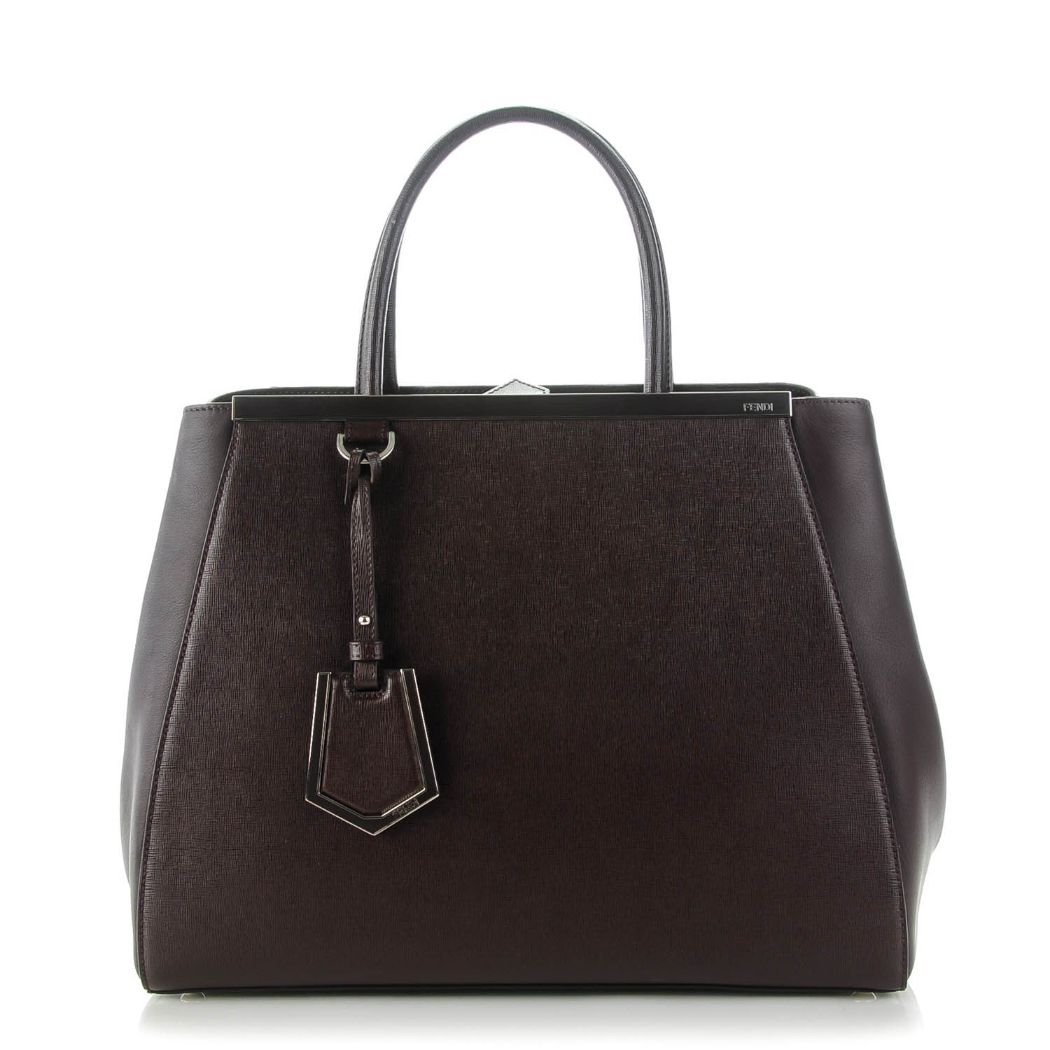 Fendi Vitello Elite Regular 2Jours Tote Caffe Noir 1 of 8