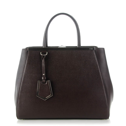 Fendi Vitello Elite Regular 2Jours Tote Caffe Noir 1 of 8