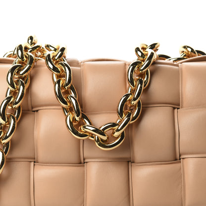 Bottega Veneta Lambskin Maxi Intreccio Padded Chain Cassette Crossbody Bag Almond 9 of 9