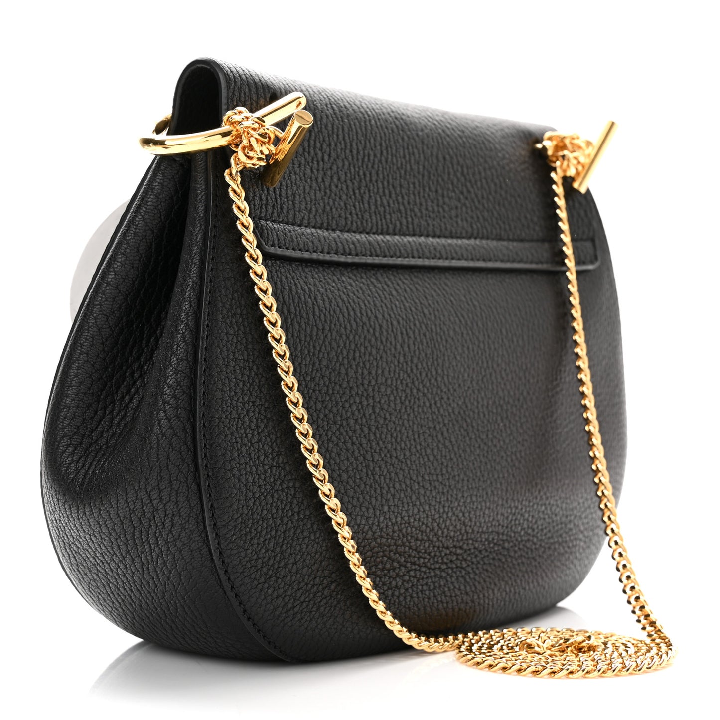 Grained Lambskin Drew Shoulder Bag Black