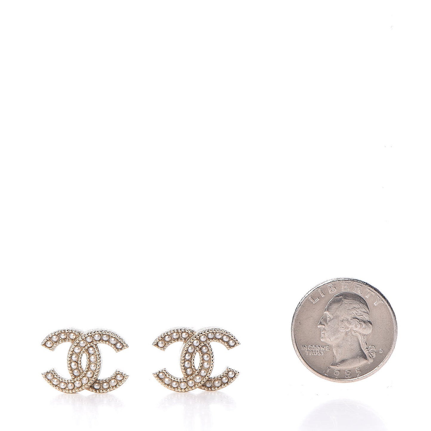 Pearl CC Earrings Gold
