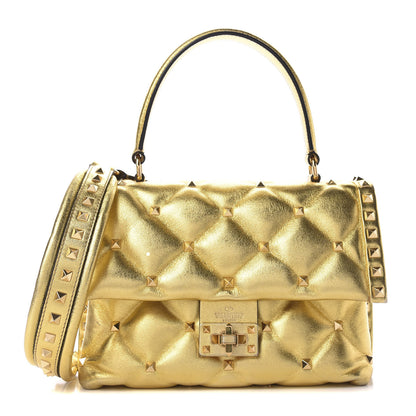 Valentino Garavani Metallic Nappa Candystud Top Handle Bag Gold 1 of 10
