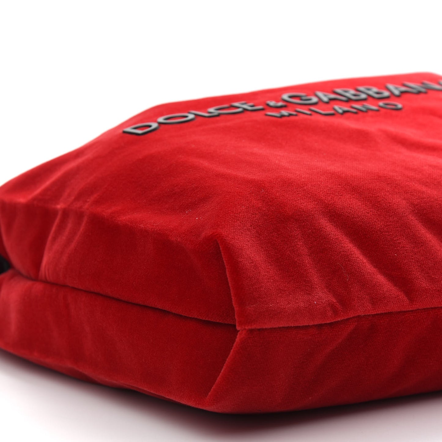 Velvet Logo Market Shopping Bag Red