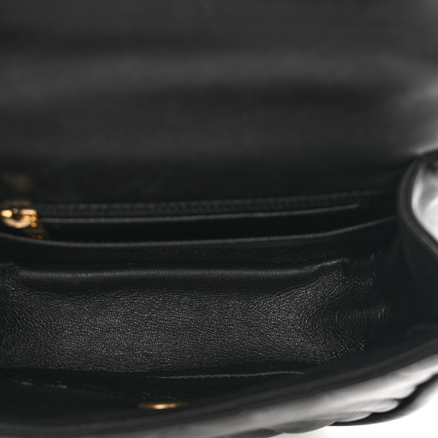 Chanel Lambskin Reverse Chevron Quilted Mini Round Top Handle Flap Black 6 of 11