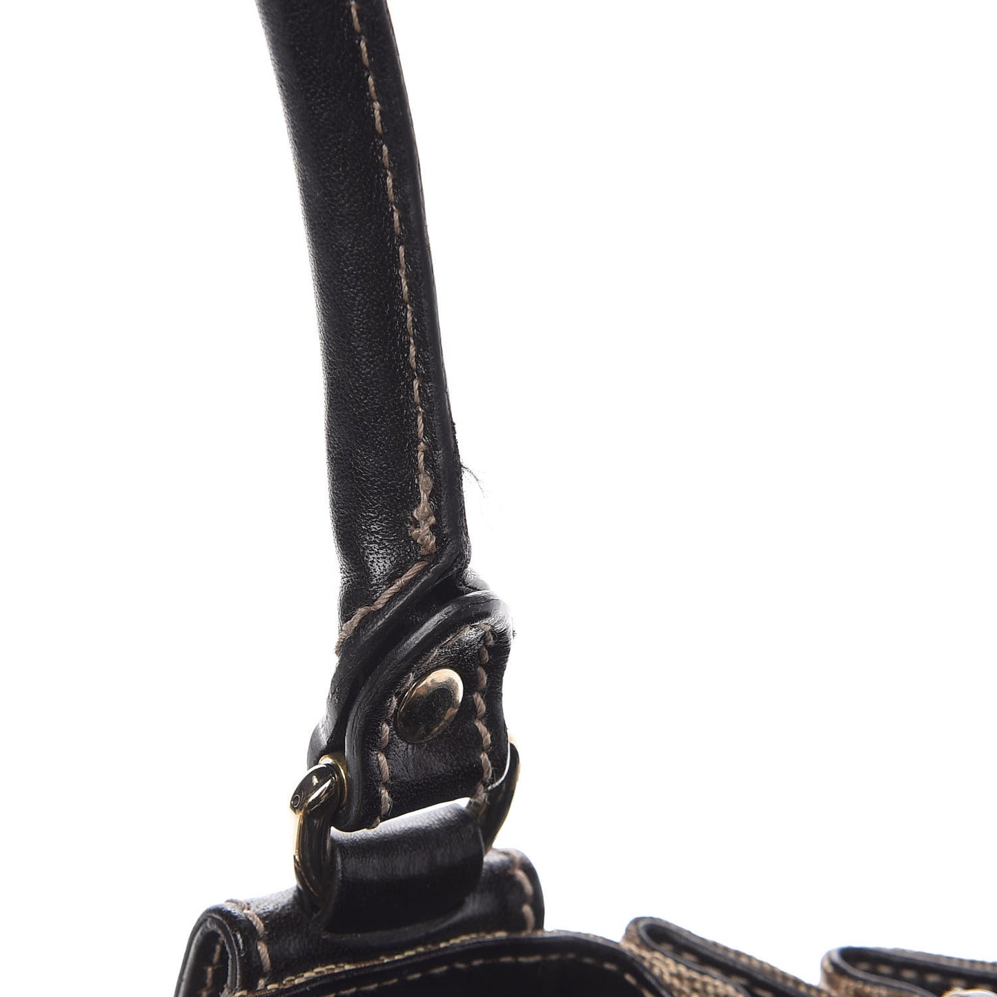 Monogram Studded Pelham Tote Dark Brown