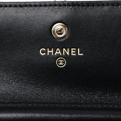 Chanel Lambskin Quilted Pearl Crown Clutch With Chain Black 6 of 13
