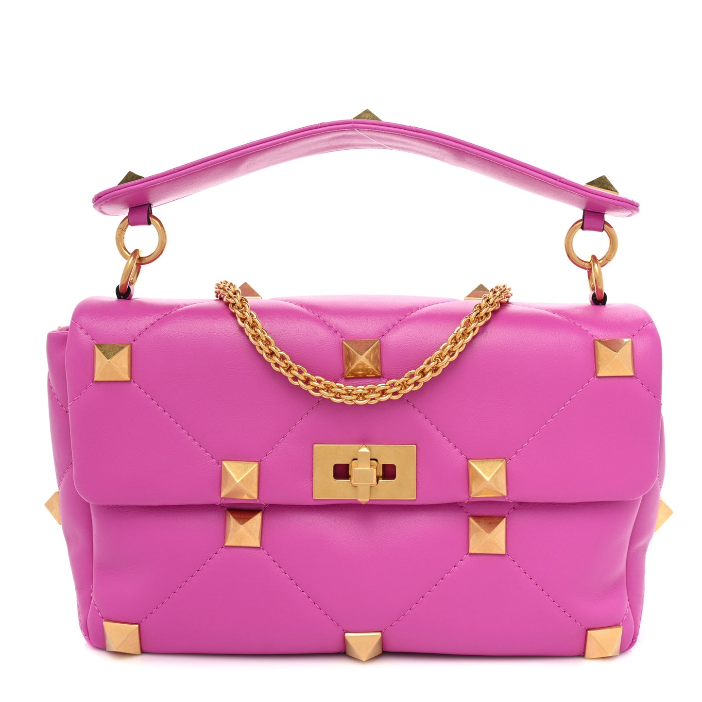 Nappa Large Roman Stud Shoulder Bag Radiant Orchid