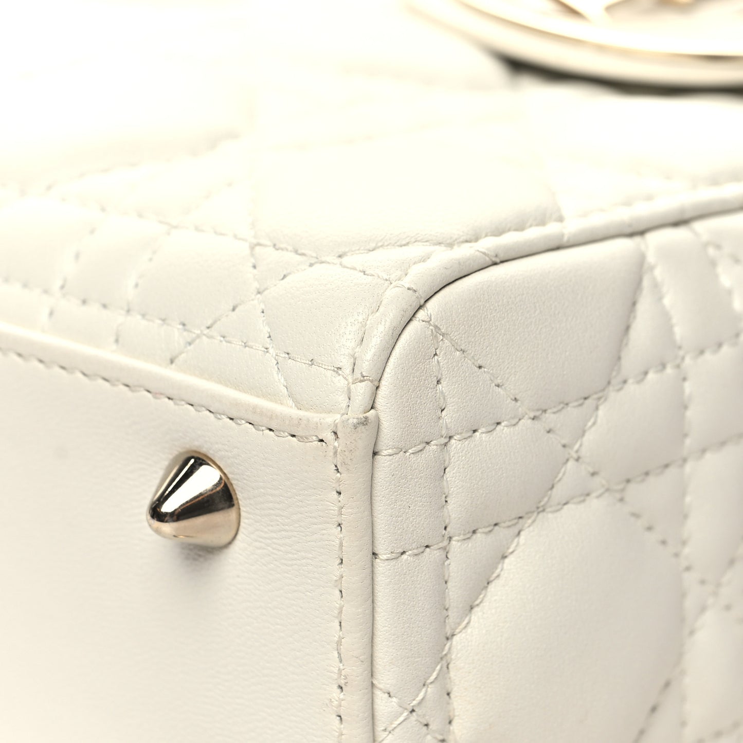 Lambskin Cannage Small My ABCDior Lady Dior White